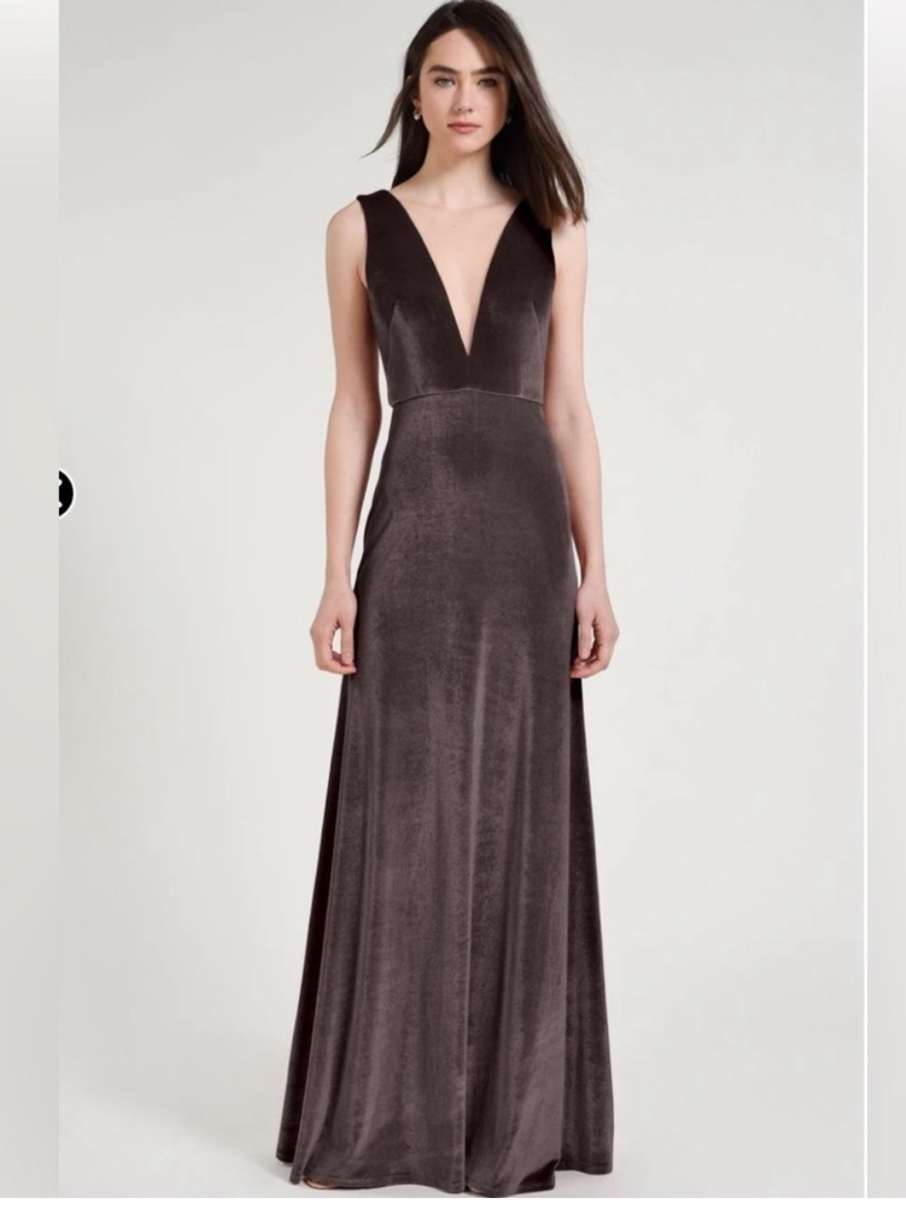 NWT Jenny Yoo Velvet Maxi Gown in Vintage Plum